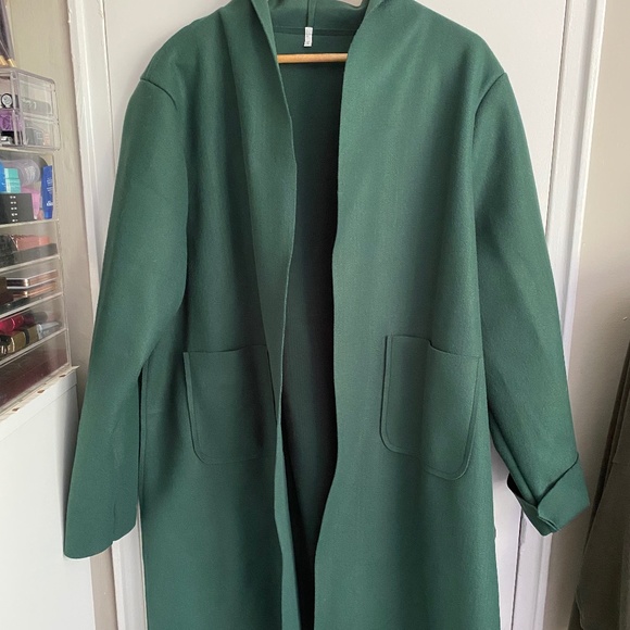 Felt Car Coat Duffle Trench Coat - Picture 1 of 5